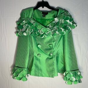 Aushro N94822 Apple Green Church Suit with matching skirt.